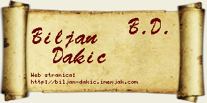 Biljan Dakić vizit kartica